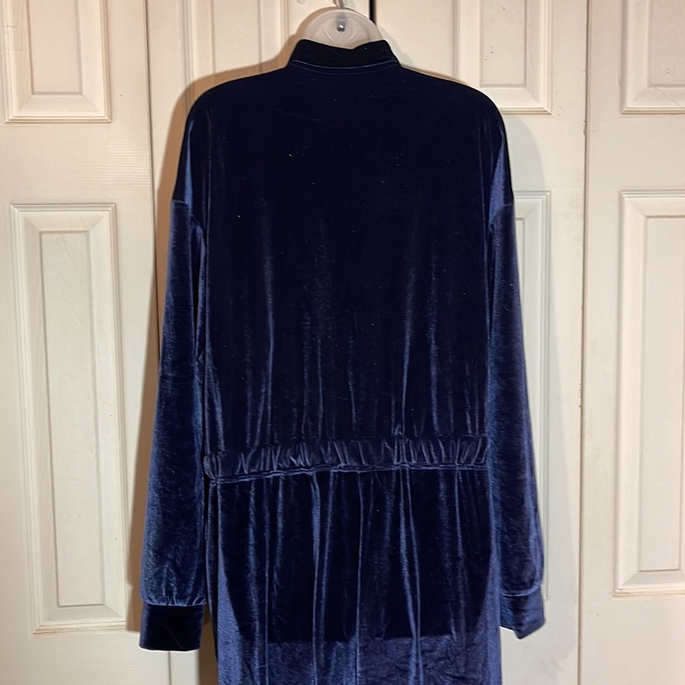 Fabletics Velour Wide Leg Zip Up Onesie Jumpsuit in Deep Navy New With Tags XXL - Picture 11 of 15